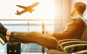 A Person looking at an Airplane