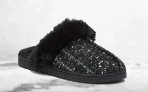 Kelly Katie Kendra Sweater Slipper in Black Color