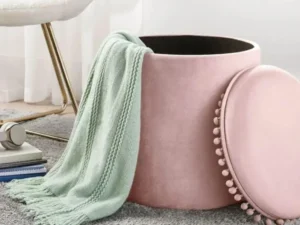 Kvell Pom Pom 15 Kids Storage Ottoman Pink