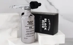 Perlier Jumbo Black Rice Super Concentrate 9x Hyaluronic Acid in the Bathroom