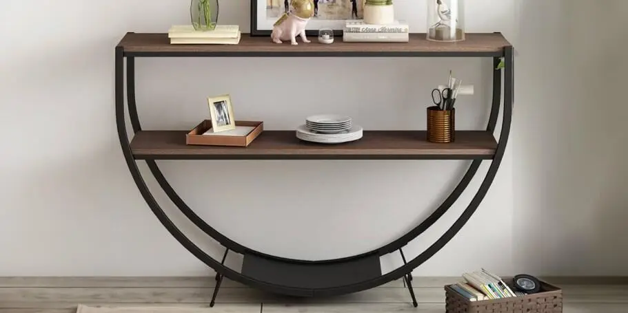 harper bright half moon table home depot
